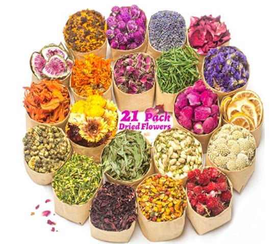 what to do with dried flowers: LAVEVE Dried Flowers, 21 Bags 100% Natural Dried Flowers