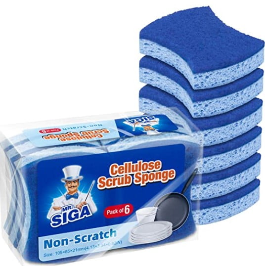 what to do with leftover candle wax: MR.SIGA Non-Scratch Cellulose Scrub Sponge